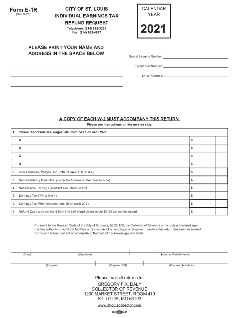 st louis city earnings tax form Preview on Page 1