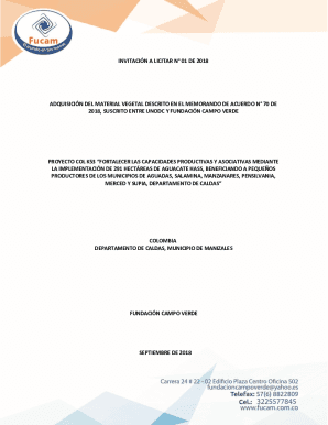 ADQUISICIN DEL MATERIAL VEGETAL DESCRITO EN EL MEMORANDO DE ACUERDO N 70 DE