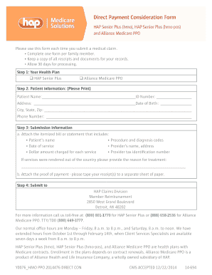 Direct Reimbursement Form - Hap - hap