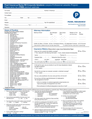 Lawyers Professional Liability Insurance Application