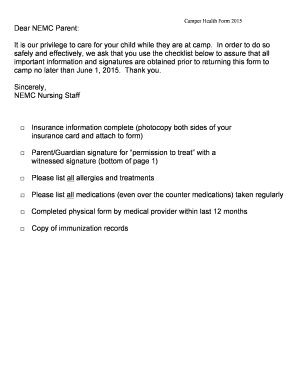 Camper Health Form 2015