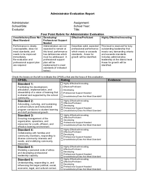 Administrator Evaluation Report