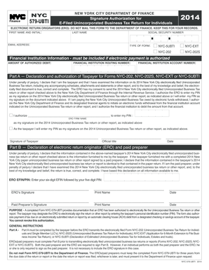 NYC-579-UBTI Signature Authorization