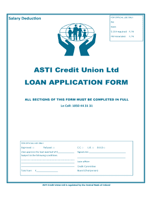 ASTI Credit Union Loan Application Form
