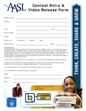 Contest Entry & Video Release Form