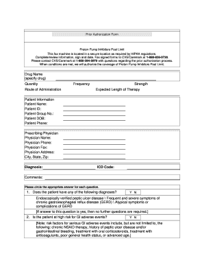 Proton Pump Inhibitors Prior Authorization Form