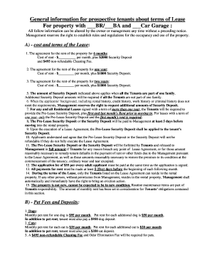 Residential Lease Agreement Terms