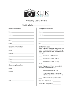 Wedding Photography Contract