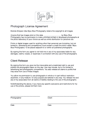Photograph License Agreement