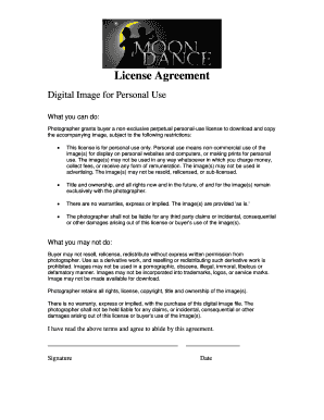 Digital Image License Agreement