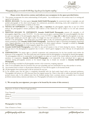 Photography Service Contract