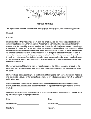 Model Release Agreement