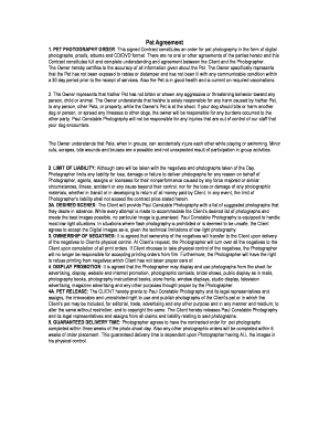 Pet Photography Agreement