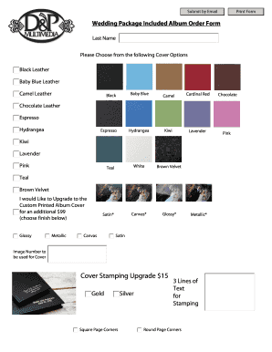 Wedding Album Order Form