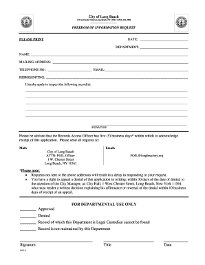 Freedom of Information Request Form