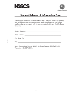 Student Release of Information Form