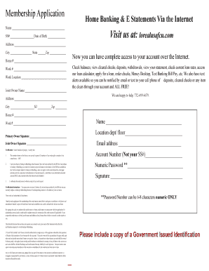 L'Oreal USA Federal Credit Union Membership Application