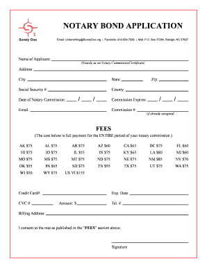 Notary Bond Application