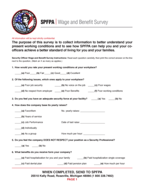 SPFPA Wage and Benefit Survey