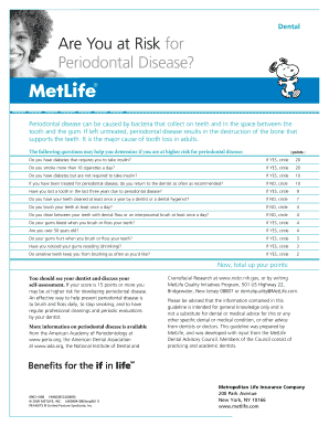 Dental Risk Assessment Forms