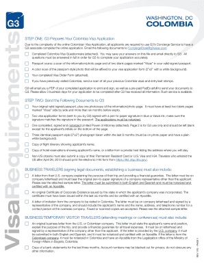 Colombia Visa Application Form