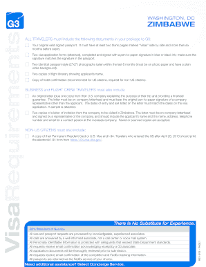 Zimbabwe Visa Application Form