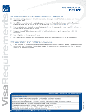 Belize Visa Application Form