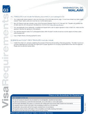 Malawi Visa Application Form