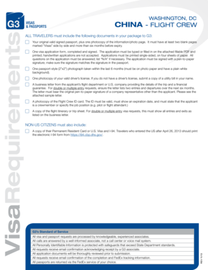 China Flight Crew Visa Application