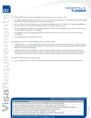 Tunisia Visa Application Form