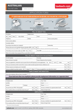 Australian Tax Return Working Holiday Visa Form