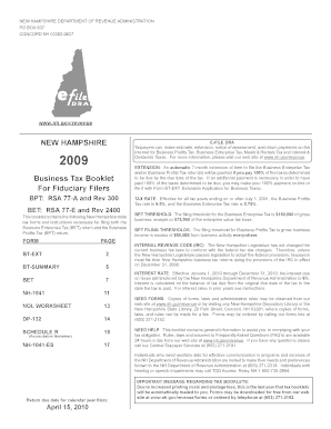 New Hampshire Business Tax Extension Application