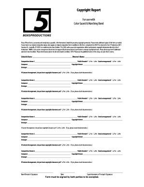 Copyright Permission Form for Marching Band