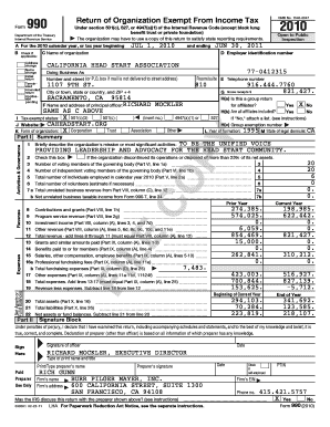 Form 990 Return of Organization Exempt From Income Tax