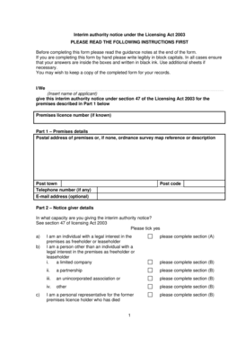 Interim Authority Notice