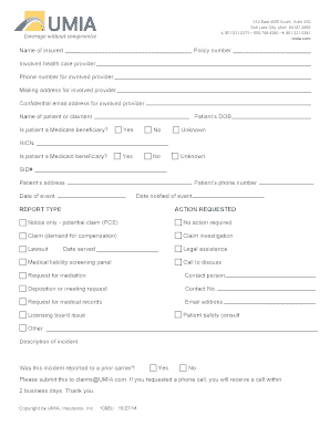 Healthcare Incident Report Form