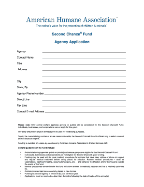 Second Chance Fund Application Page 1 - American Humane ...