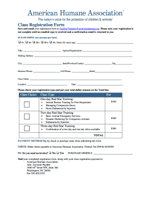 Class Registration Form