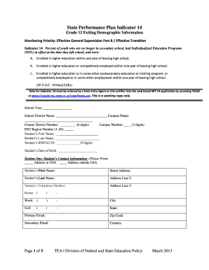 Texas Grade 12 Exiting Demographic Information Form