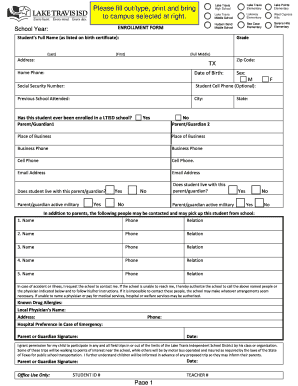 Student Enrollment Form