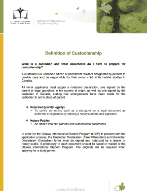 Custodianship Declaration Form