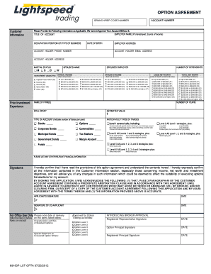 Option Agreement Form