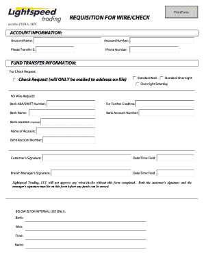 Fund Transfer Requisition Form