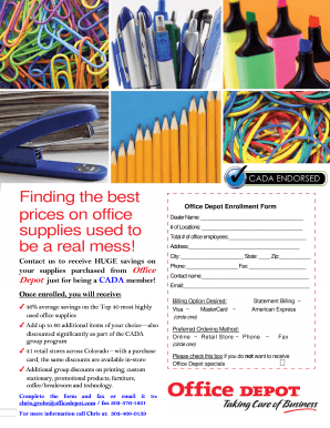 Office Depot Enrollment Form