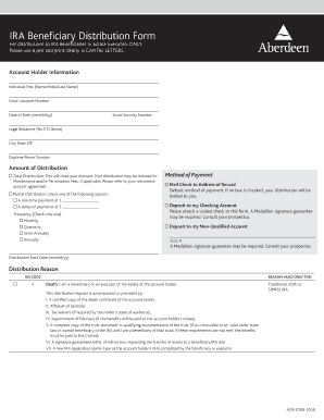 IRA Beneficiary Distribution Form
