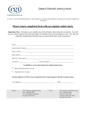 Direct Deposit Application Form