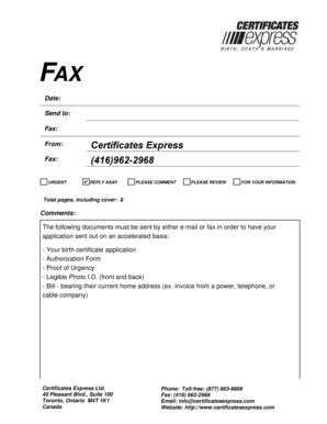 Quebec Birth Certificate Application