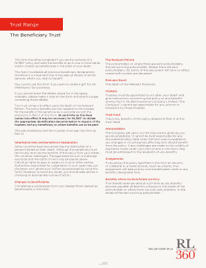 Beneficiary Trust Form