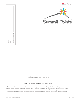 Summit Pointe Job Application Form