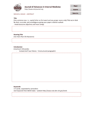Journal of Advances in Internal Medicine Medical Image Submission Form